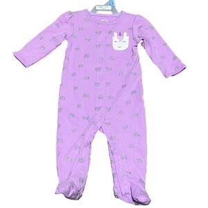 CHILD of Mine by Carters Unicorn Button Up Sleepers w/ footies (Sz 3-6 months)